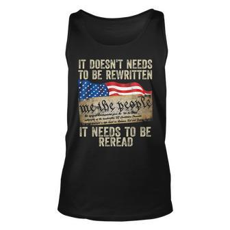 It Doesnt Need To Be Rewritten Constitution Flag Usa Unisex Tank Top | Mazezy