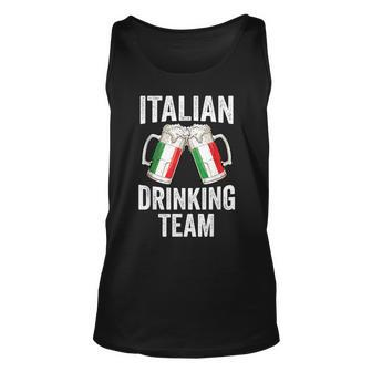 Italian Drinking Team Salute Italy Flag Funny Oktoberfest Unisex Tank Top | Mazezy