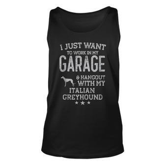 Italian Greyhound Dad Car Garage Hangout Men Unisex Tank Top | Mazezy