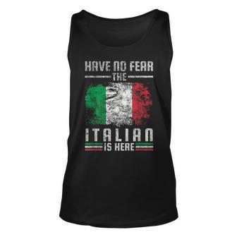 Italian Is Here Italy Flag Italian People Gift Unisex Tank Top | Mazezy