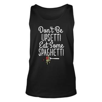 Italian Pasta Trendy Meatball & Spaghetti Funny Gift Unisex Tank Top | Mazezy UK
