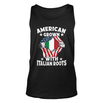 Italy American Grown With Italian Roots Proud Italian Unisex Tank Top | Mazezy