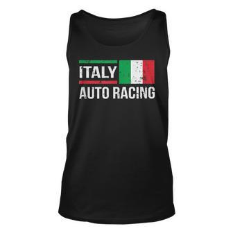 Italy Italian Flag Formula Car Auto Racing Race Fan Unisex Tank Top | Mazezy