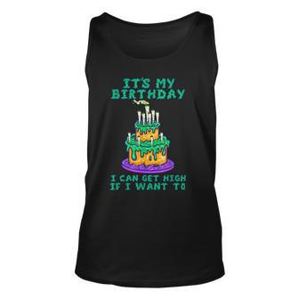 It's My Birthday Cannabis Marijuana 420 Birthday Cake Tank Top | Mazezy