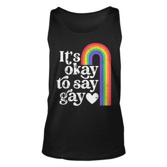 Its Ok To Say Gay Equality Lgbt Gay Pride Human Rights Love Unisex Tank Top - Thegiftio UK