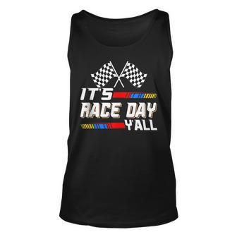 Its Race Day Yall Checkered Flag Racing Track Racing Tank Top | Mazezy CA
