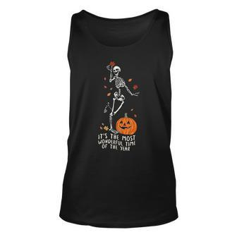 It’S The Most Wonderful Time Of The Year Skeleton Halloween Tank Top - Monsterry
