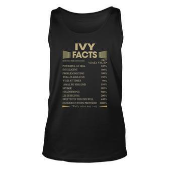 Ivy Name Gift Ivy Facts Unisex Tank Top - Seseable