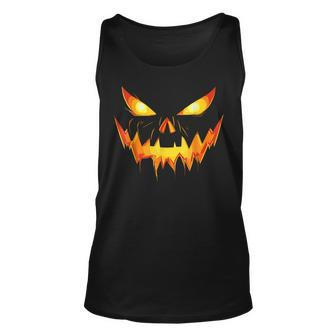 Jack O Lantern Face Pumpkin Scary Halloween Costume Tank Top | Mazezy