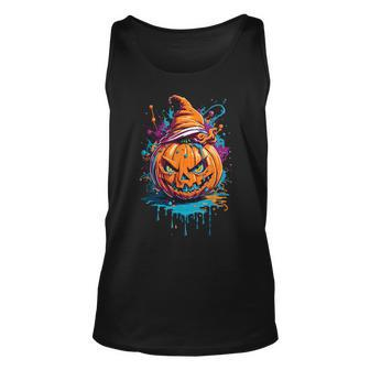 Jack O Lantern Face Pumpkin Scary Halloween Costume Tank Top - Thegiftio UK