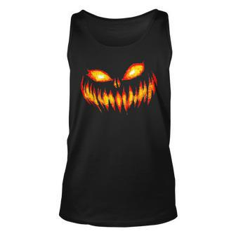 Jack O Lantern Scary Carved Pumpkin Face Halloween Costume Tank Top - Monsterry DE