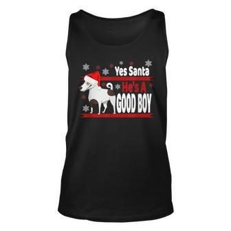 Jack Russel Ugly Christmas Sweater Yes Santa He's A Good Boy Tank Top - Monsterry AU