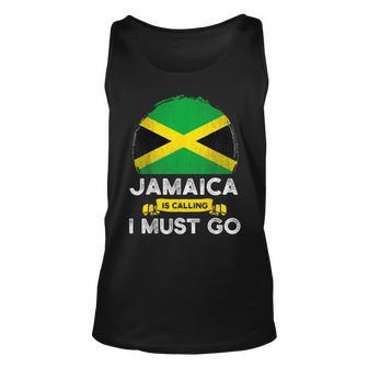 Jamaica Is Calling I Must Go Jamaican Heritage Roots Flag Tank Top | Mazezy
