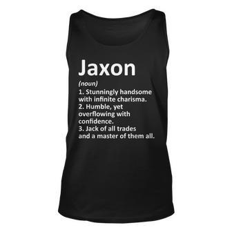 Jaxon Definition Personalized Name Funny Birthday Gift Idea Unisex Tank Top | Mazezy