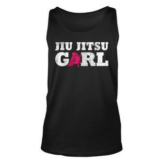 Jiu Jitsu Girl Player Silhouette Sport Gift Unisex Tank Top - Seseable