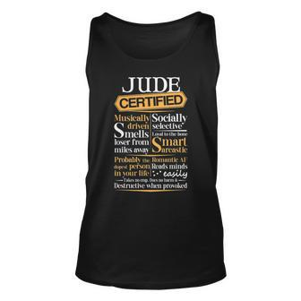 Jude Name Gift Certified Jude Unisex Tank Top - Seseable