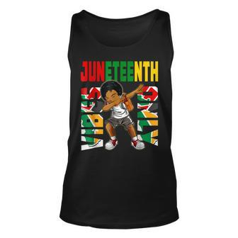 Junenth 1865 Dabbing Vibes Only Black African Boys Kids Unisex Tank Top | Mazezy