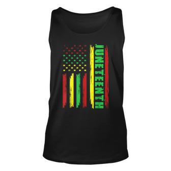 Junenth African American Flag Black Melanin Pride Unisex Tank Top - Seseable