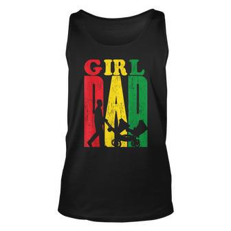 Junenth Black Afro Fathers Day Girl Dad Father Melanin Unisex Tank Top | Mazezy CA