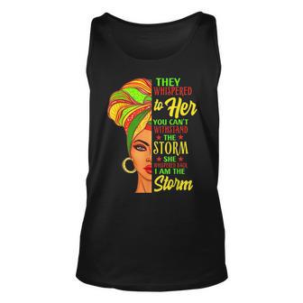 Junenth Black History African Woman Afro I Am The Storm Unisex Tank Top | Mazezy