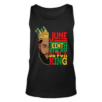 Junenth Black King Melanin Black Dad Fathers Day Men Unisex Tank Top | Mazezy