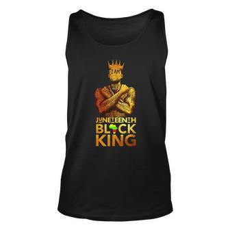Junenth Black King Melanin Dad Fathers Day Black Afro Unisex Tank Top | Mazezy