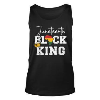Junenth Black King With Pan African Map Flag Men Boys Unisex Tank Top | Mazezy