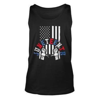 Junenth Fist Chain Flag Black African American Flag Pride Unisex Tank Top | Mazezy