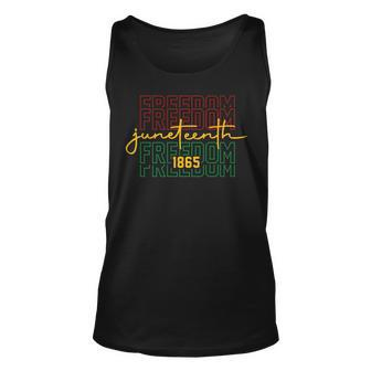 Junenth Freedom Letter Design In Black Freedom Funny Gifts Unisex Tank Top | Mazezy
