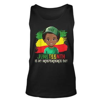 Junenth Is My Independence Day Brown Skin King Boys Kids Unisex Tank Top | Mazezy
