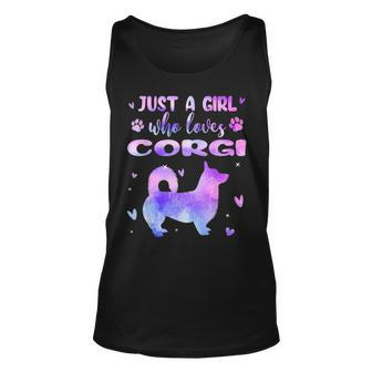 Just A Girl Who Loves Corgi Dog Lover Gifts Unisex Tank Top | Mazezy