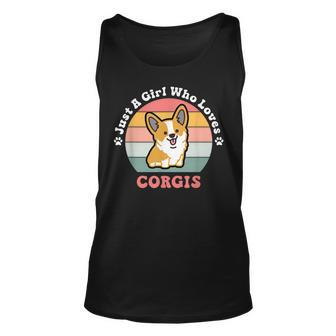 Just A Girl Who Loves Corgis Corgi Dog Design Unisex Tank Top | Mazezy