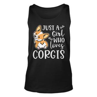 Just A Girl Who Loves Corgis Cute Corgi Unisex Tank Top | Mazezy