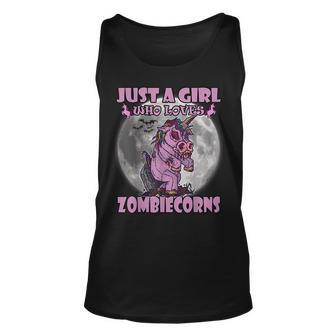 Just A Girl Who Loves Unicorns Halloween Zombiecorn Halloween Tank Top | Mazezy