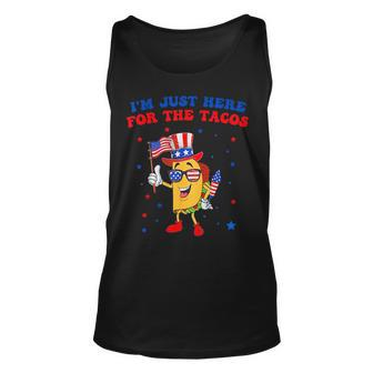 Just Here For The Tacos Sunglasses American Flag 4Th Of July Tacos Tank Top | Mazezy