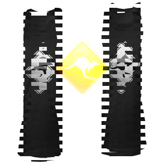 Kangaroo Crossing Traffic Road Street Sign Warning Gift For Women Unisex Tank Top - Thegiftio
