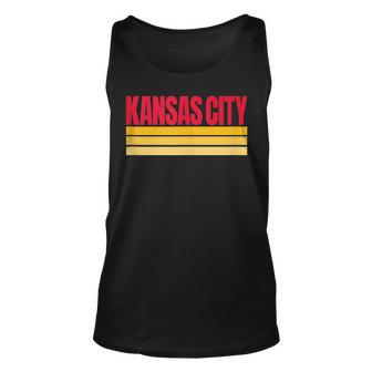 Kansas City Red Yellow Retro Striped Hometown Kansas City Kc Tank Top - Monsterry