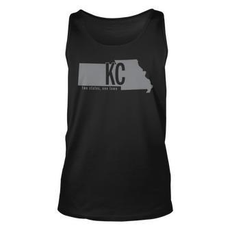 Kansas City Two States One Town Kc Pride Short Sleeve Unisex Tank Top | Mazezy