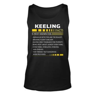 Keeling Name Gift Keeling Facts V2 Unisex Tank Top - Seseable