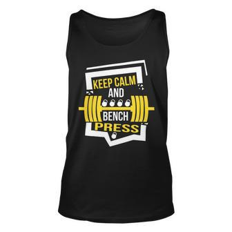 Keep Calm And Bench Press Chest Workout Gym Power Training Unisex Tank Top - Monsterry DE