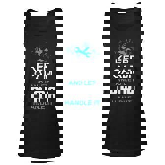 Keep Calm And Let Papa Fix It Fathers Day Grandpa Unisex Tank Top | Mazezy