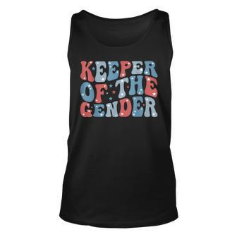 Keeper Of The Gender 4Th Of July Gender Reveal Theme Party Unisex Tank Top - Seseable