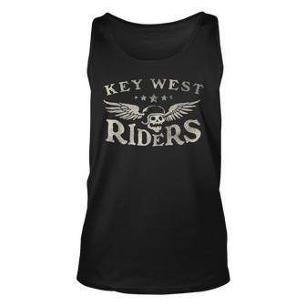 Key West Riders Motorcycle Skull Wings Unisex Tank Top | Mazezy