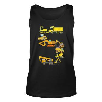 Kids Construction Truck 5Th Birthday 5 Years Old Boys Unisex Tank Top | Mazezy