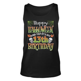 Kids Happy Halloween And Yes Its My 13Th Birthday Halloween Tank Top | Mazezy