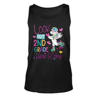 Kids Look Out 2Nd Grade Grade Here I Come Unicorn Unisex Tank Top | Mazezy