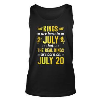 Kings Are Born In July The Real Kings Are Born On July 20 Unisex Tank Top | Mazezy