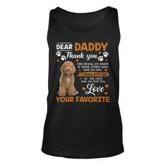 Labradoodle Dog Dear Daddy Thank You For Being My Daddy Unisex Tank Top - Monsterry