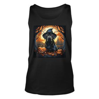Labrador Witch With Pumpkin Halloween Costume Lab Lover Tank Top - Seseable