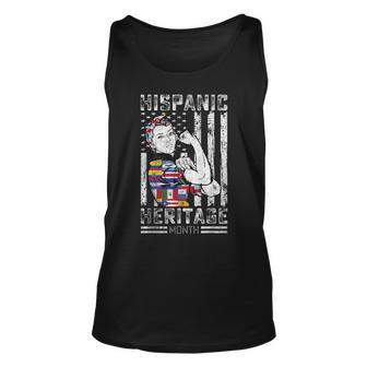 Latin Countries Hands Heart Flags Hispanic Heritage Month Tank Top - Monsterry